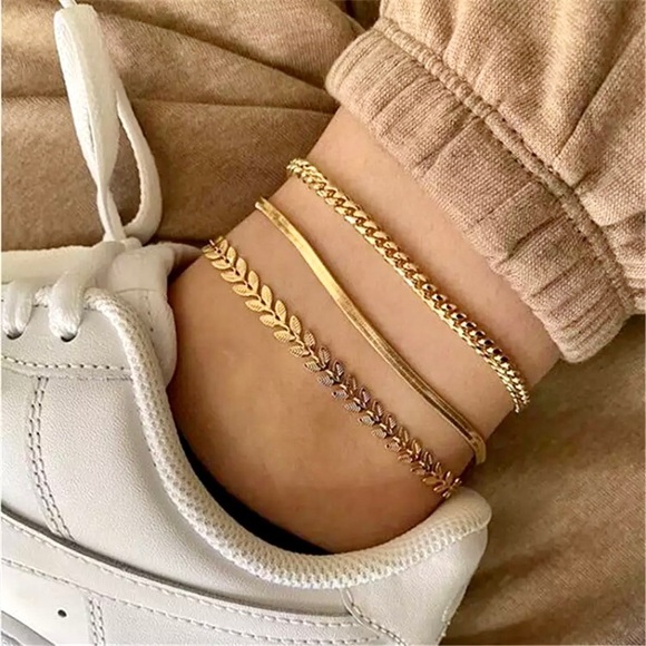 “Lucinda” Gold Link/Snake Chain Anklets/Bracelets - Picture 10 of 10